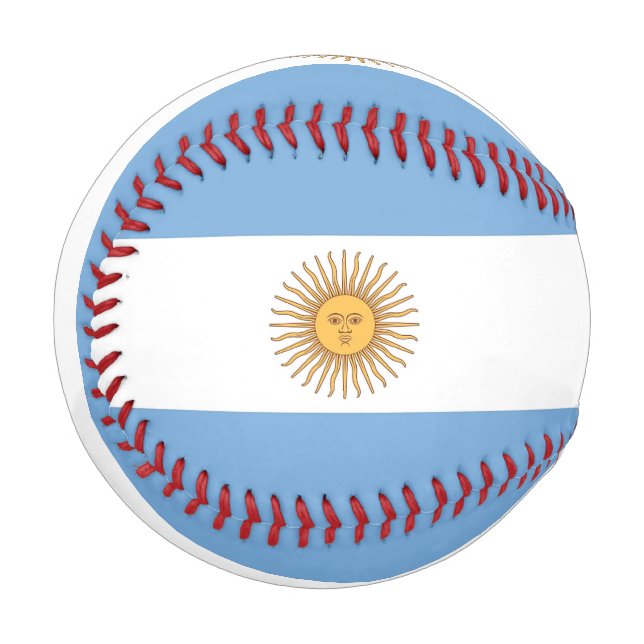 Patriotic baseball with flag of Argentina (Front Left)