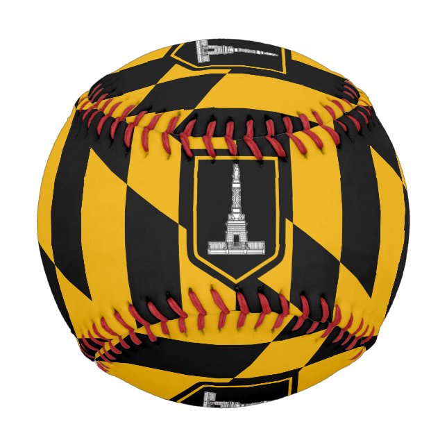 Patriotic baseball with flag of Baltimore, USA (Front)