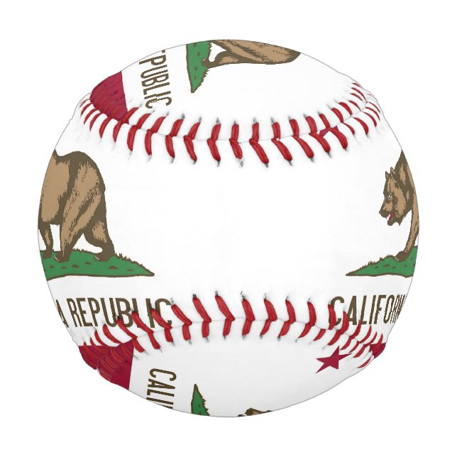 Patriotic baseball with flag of California, USA (Back)
