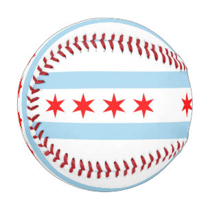Patriotic baseball with flag of Chicago, USA