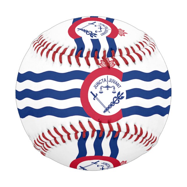Patriotic baseball with flag of Cincinnati, USA (Front)