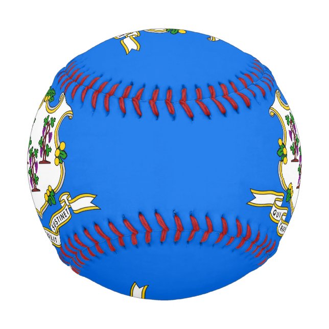 Patriotic baseball with flag of Connecticut, USA (Back)