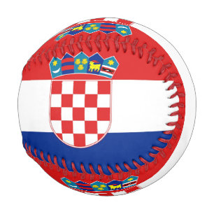 Patriotic baseball with flag of Croatia