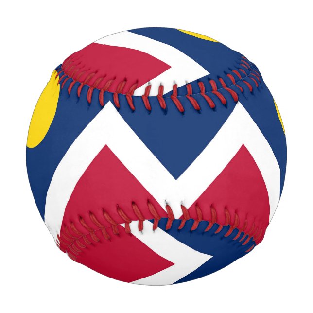 Patriotic baseball with flag of Denver, USA (Back)