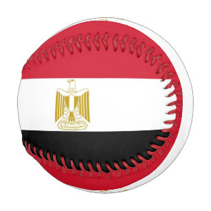 Patriotic baseball with flag of Egypt