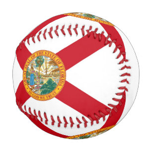 Patriotic baseball with flag of Florida, USA
