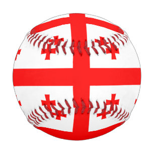 Patriotic baseball with flag of Georgia