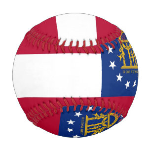 Patriotic baseball with flag of Georgia, USA