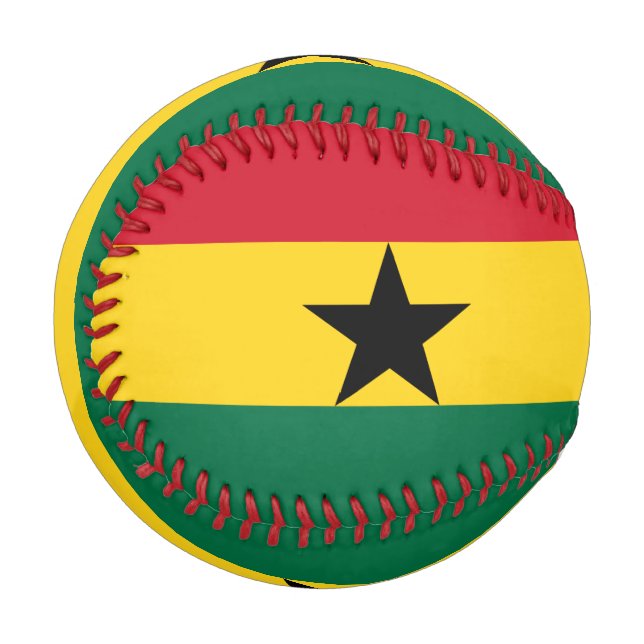 Patriotic baseball with flag of Ghana (Front Left)