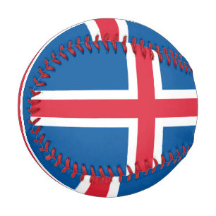 Patriotic baseball with flag of Iceland