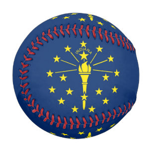 Patriotic baseball with flag of Indiana, USA