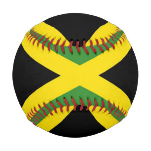 Patriotic baseball with flag of Jamaica