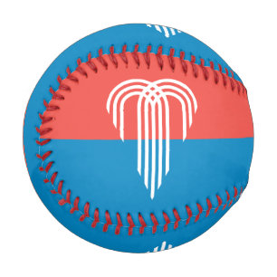 Patriotic baseball with flag of Kansas City