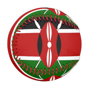 Patriotic baseball with flag of Kenya