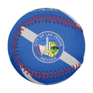 Patriotic baseball with flag of Las Vegas, USA