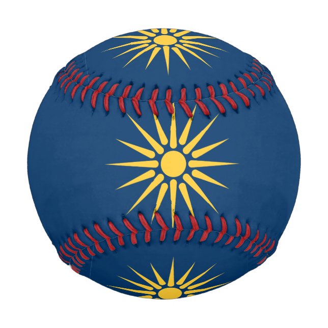 Patriotic baseball with flag of Macedonia, Greece (Front)