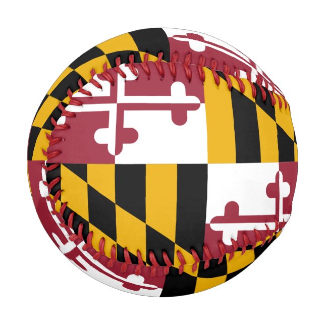 Patriotic baseball with flag of Maryland, USA (Front Left)