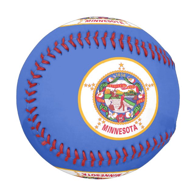 Patriotic baseball with flag of Minnesota, USA (Front Left)
