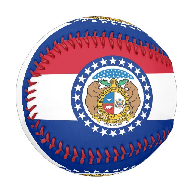 Patriotic baseball with flag of Missouri, USA (Front Left)