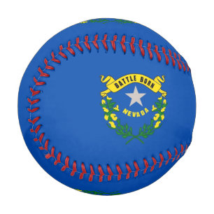 Patriotic baseball with flag of Nevada, USA