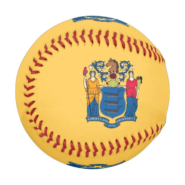Patriotic baseball with flag of New Jersey (Front Left)