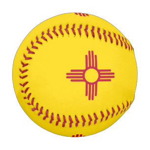 Patriotic baseball with flag of New Mexico