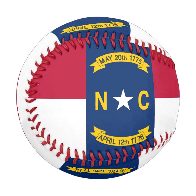 Patriotic baseball with flag of North Carolina (Front Left)