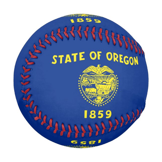 Patriotic baseball with flag of Oregon (Front Left)