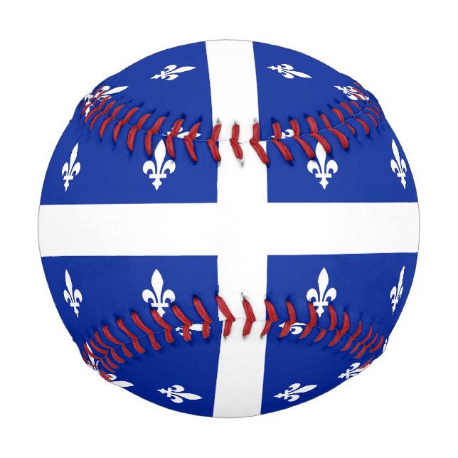 Patriotic baseball with flag of Quebec, Canada (Front)