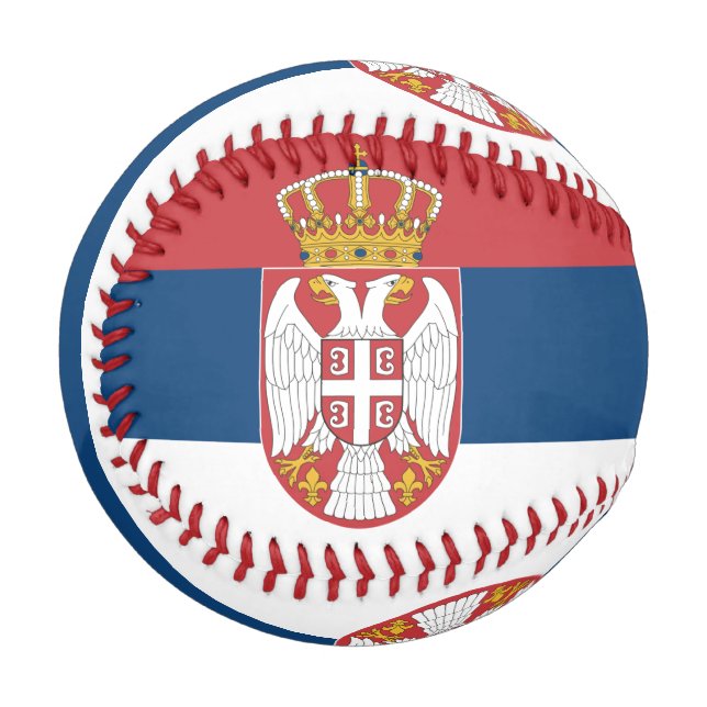 Patriotic baseball with flag of Serbia (Front Left)