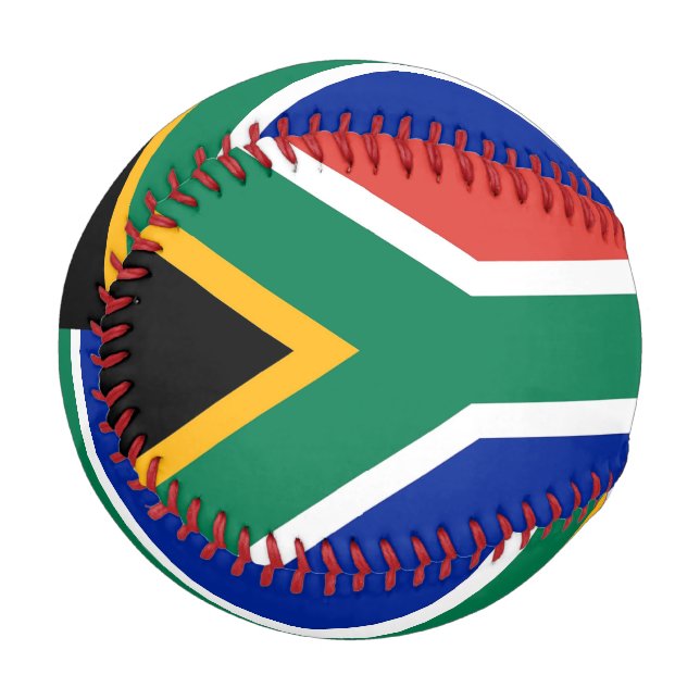 Patriotic baseball with flag of South Africa (Front Left)