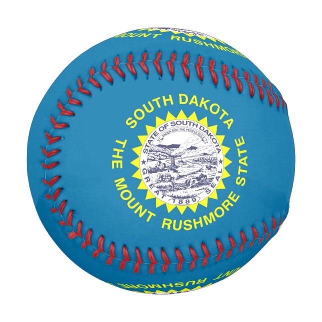 Patriotic baseball with flag of South Dakota (Front Left)