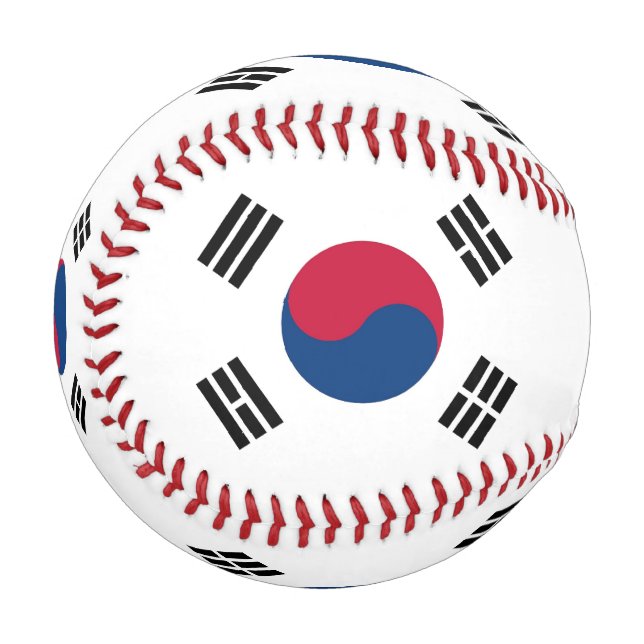 Patriotic baseball with flag of South Korea (Front Left)