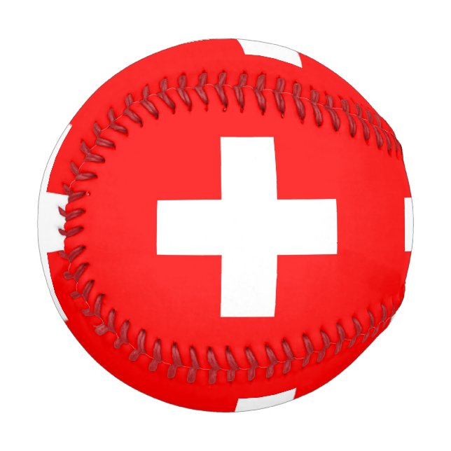 Patriotic baseball with flag of Switzerland (Front Left)