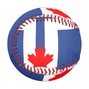 Patriotic baseball with flag of Toronto, Canada