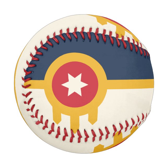 Patriotic baseball with flag of Tulsa, Oklahoma (Front Left)