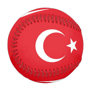 Patriotic baseball with flag of Turkey