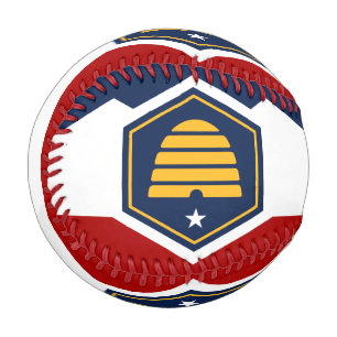 Patriotic baseball with flag of Utah, USA
