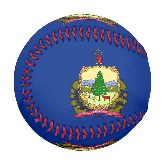 Patriotic baseball with flag of Vermont (Front Left)