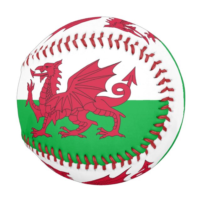 Patriotic baseball with flag of Wales (Front Right)
