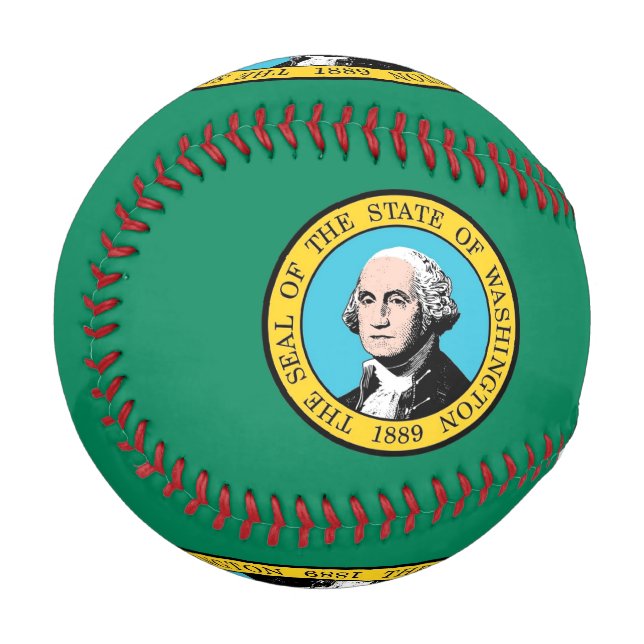 Patriotic baseball with flag of Washington State (Front Left)