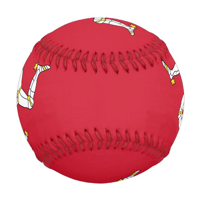 Patriotic baseball with Isle of Man flag (Back)