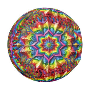 Patriotic baseball with LGBTQ Colours