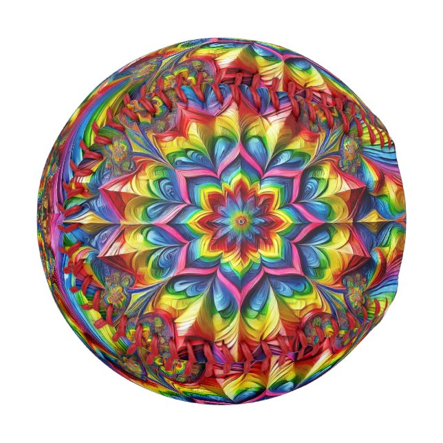 Patriotic baseball with LGBTQ Colours (Front Left)