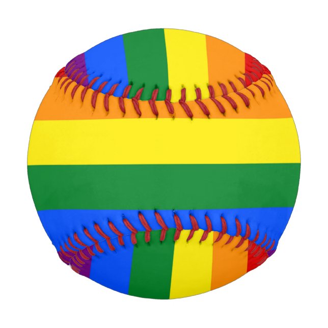 Patriotic baseball with Rainbow Pride flag of LGBT (Back)