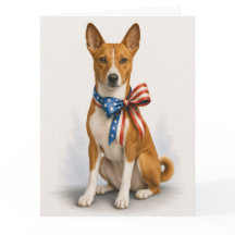 Patriotic Basenji Greeting Card