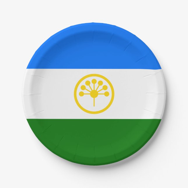 Patriotic Bashkortostan Flag Paper Plate (Front)