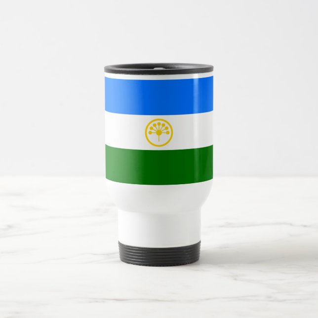 Patriotic Bashkortostan Flag Travel Mug (Center)