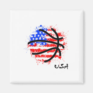 Patriotic Basketball 4th Of July Men Usa American Magnet