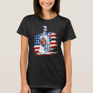 Patriotic Basketball 4th Of July Men USA American T-Shirt